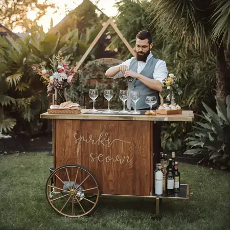 luxurious mobile bartending setup