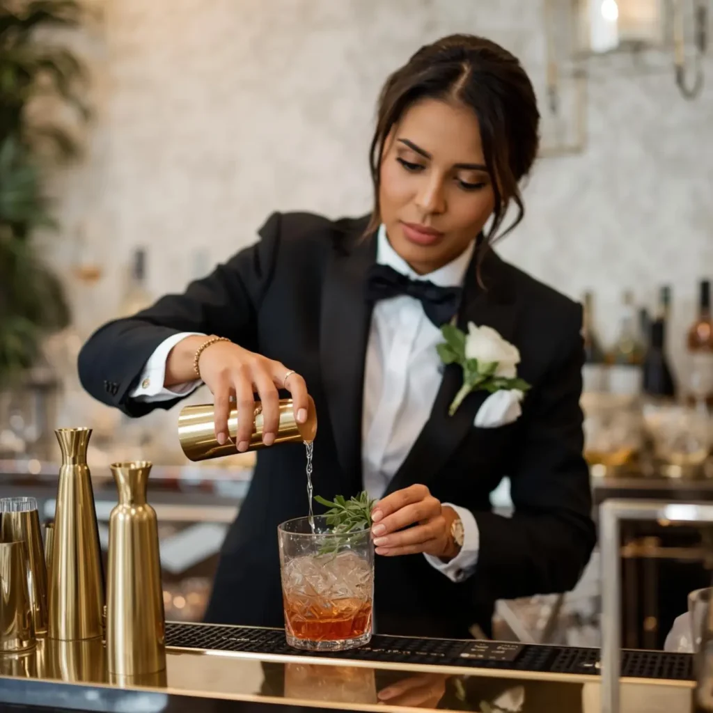 Bartender Crafting a Signature Drink (Service & Expertise)