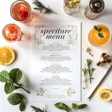 Custom Cocktail Wedding Menu