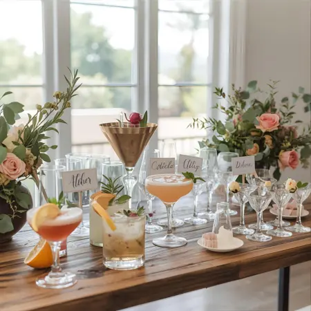 Signature Wedding Cocktails Display