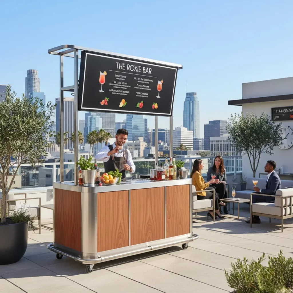 Corporate event bartender in Los Angeles serving drinks at a business networking event