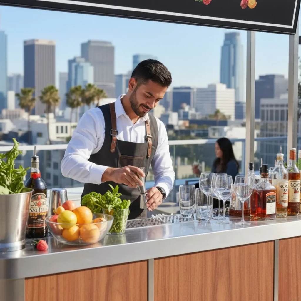 Custom branded cocktails created by Los Angeles event bartending services for corporate events