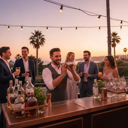 bartending services Orange County private party with professional mobile bar setup