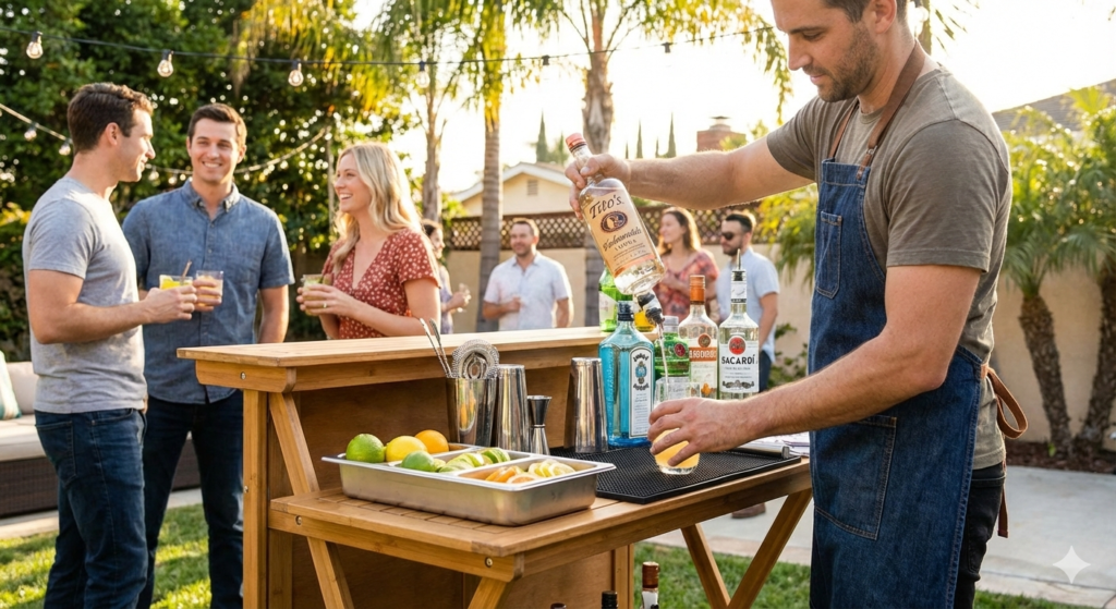 BYOB cheap bartender service California using client-supplied alcohol for private event