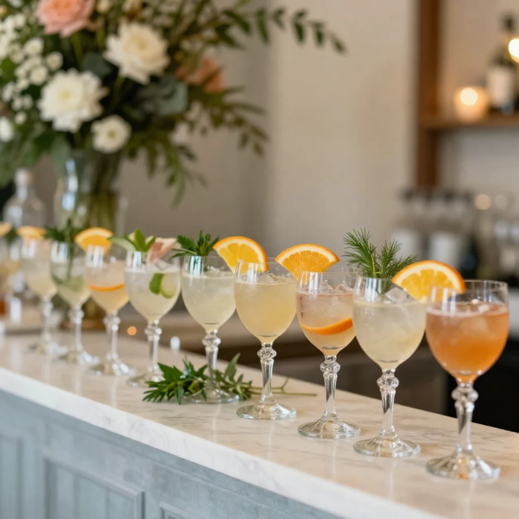 signature wedding cocktails prepared by professional bartender
